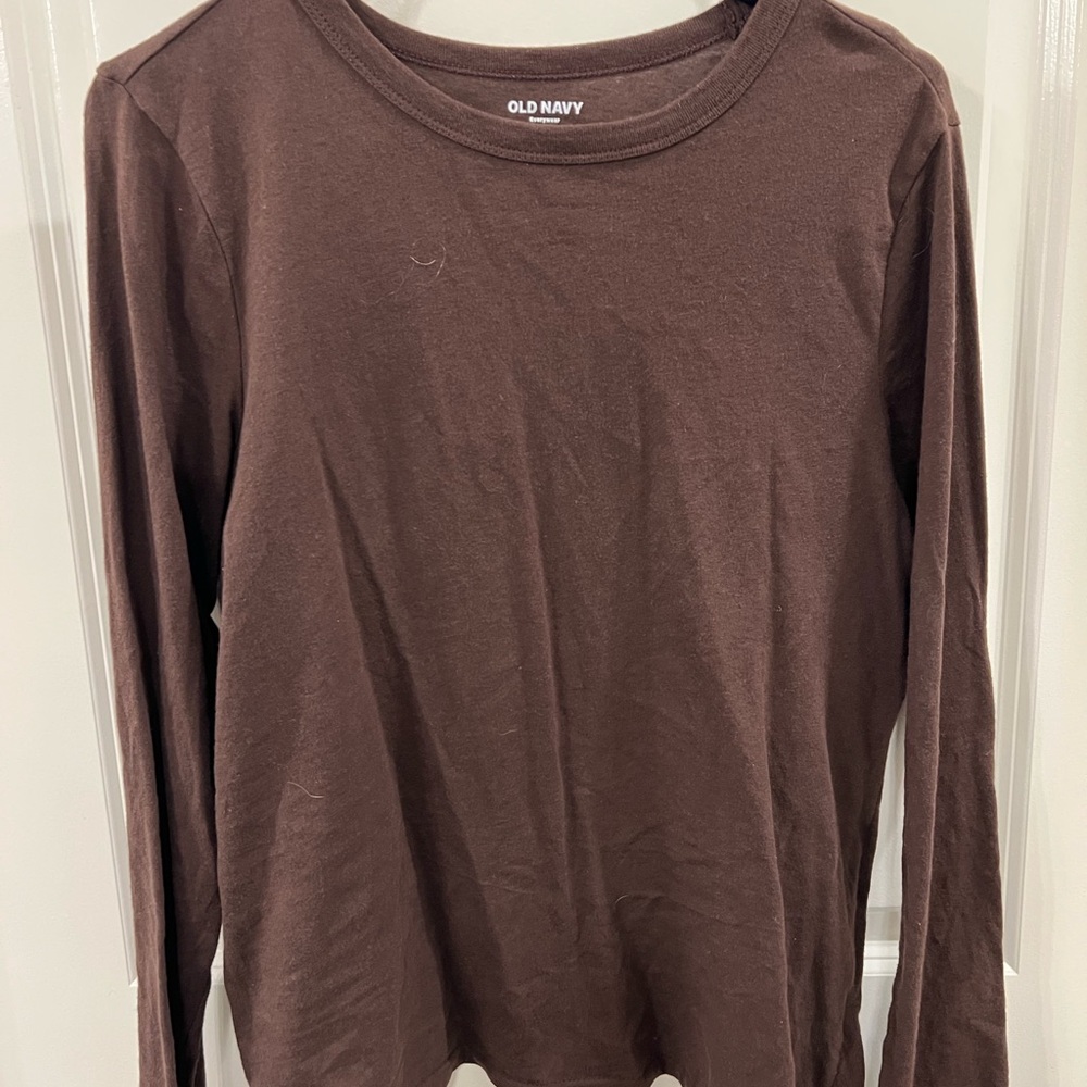 Chocolate Brown Old Navy Long-Sleeve T-Shirt